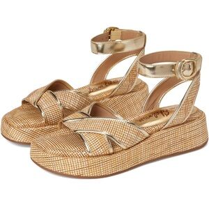 Sam Edelman Gold Metallic Sandals with Platform Sole